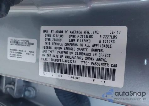 2018 Acura Tlx Tech Pkg from USA, damaged, VIN 19UUB3F50JA003283
